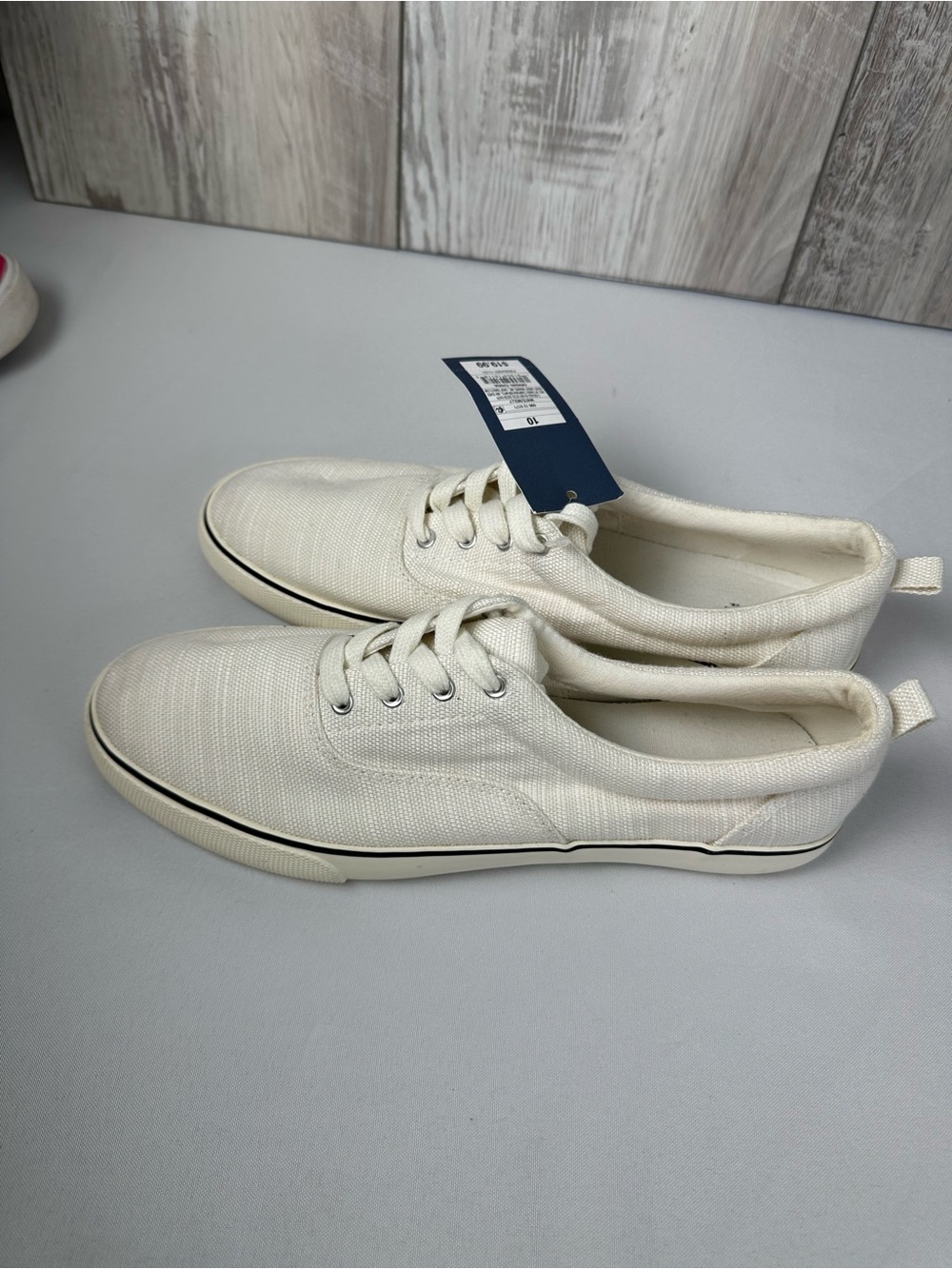 Casual Men’s Canvas Sneakers in Off-White -10